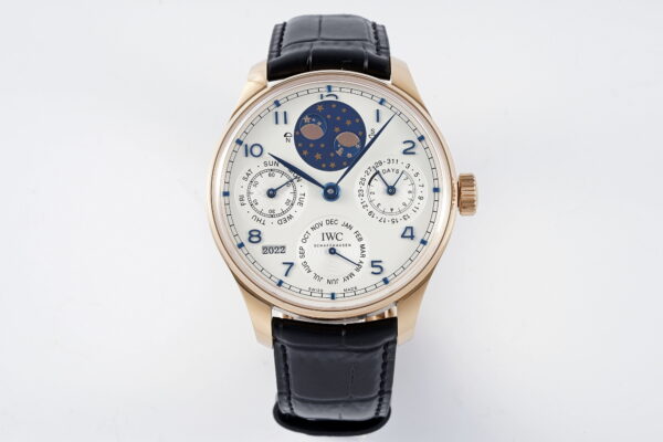 IWC Portugieser Perpetual Calendar IW503302 RG APS Factory 1:1 Best Edition White Dial on Black Leather Strap A52610 Clone - Best Replica Watches Store For Sale!