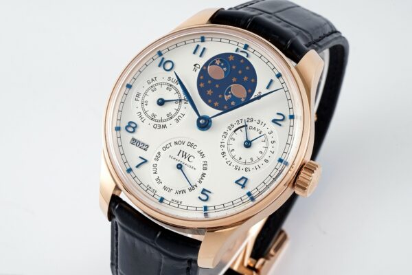 IWC Portugieser Perpetual Calendar IW503302 RG APS Factory 1:1 Best Edition White Dial on Black Leather Strap A52610 Clone - Best Replica Watches Store For Sale!