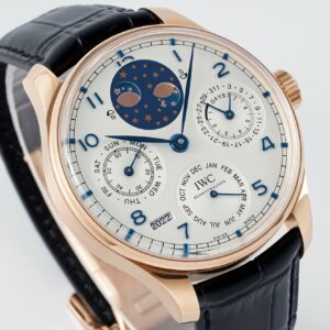 IWC Portugieser Perpetual Calendar IW503302 RG APS Factory 1:1 Best Edition White Dial on Black Leather Strap A52610 Clone - Best Replica Watches Store For Sale!