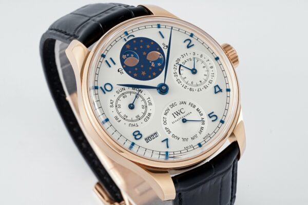 IWC Portugieser Perpetual Calendar IW503302 RG APS Factory 1:1 Best Edition White Dial on Black Leather Strap A52610 Clone - Best Replica Watches Store For Sale!