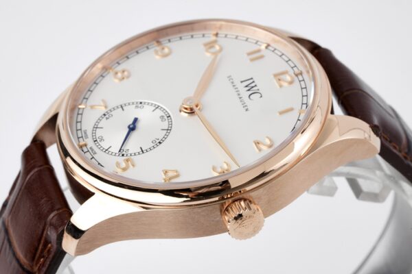 IWC Portuguese IW358306 RG  ZF Factory 1:1 Best Edition SS White Dial on Brwon Leather Strap A82200 - Best Replica Watches Store For Sale!