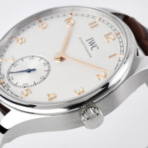 IWC Portuguese IW358303  ZF Factory 1:1 Best Edition SS White Dial RG Markers on Brown Leather Strap A82200 - Best Replica Watches Store For Sale!
