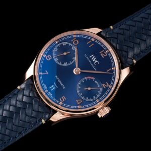 IWC Portuguese Real PR IW500713 AZ Factory 1:1 Best Edition Blue Dial on Blue Woven Leather Strap A52010 - Best Replica Watches Store For Sale!