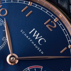 IWC Portuguese Real PR IW500713 AZ Factory 1:1 Best Edition Blue Dial on Blue Woven Leather Strap A52010 - Best Replica Watches Store For Sale!