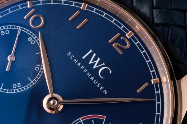 IWC Portuguese Real PR IW500713 AZ Factory 1:1 Best Edition Blue Dial on Blue Woven Leather Strap A52010 - Best Replica Watches Store For Sale!