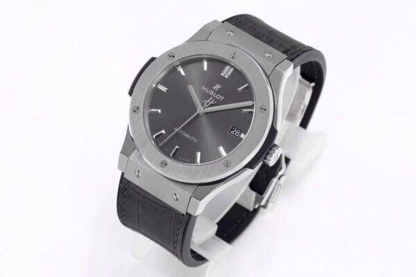 HUBLOT Classic Fusion 45mm 511.NX.7071.LR Titanium WWF Factory 1:1 Best Edition Gray Dial on Gray Gummy Strap A2892 - Best Replica Watches Store For Sale!