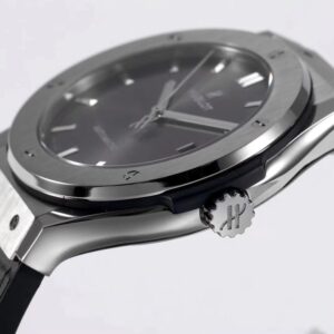 HUBLOT Classic Fusion 45mm 511.NX.7071.LR Titanium WWF Factory 1:1 Best Edition Gray Dial on Gray Gummy Strap A2892 - Best Replica Watches Store For Sale!
