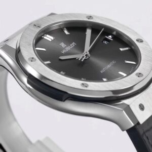 HUBLOT Classic Fusion 45mm 511.NX.7071.LR Titanium WWF Factory 1:1 Best Edition Gray Dial on Gray Gummy Strap A2892 - Best Replica Watches Store For Sale!