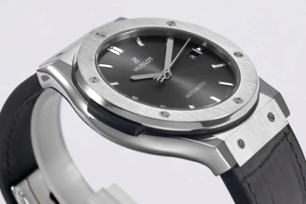 HUBLOT Classic Fusion 45mm 511.NX.7071.LR Titanium WWF Factory 1:1 Best Edition Gray Dial on Gray Gummy Strap A2892 - Best Replica Watches Store For Sale!