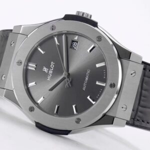 HUBLOT Classic Fusion 45mm 511.NX.7071.LR Titanium WWF Factory 1:1 Best Edition Gray Dial on Gray Gummy Strap A2892 - Best Replica Watches Store For Sale!