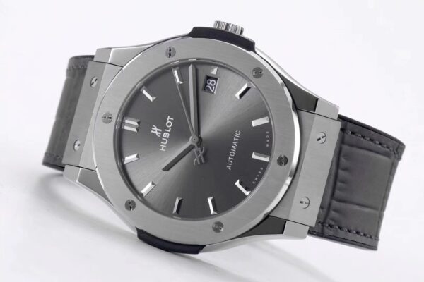 HUBLOT Classic Fusion 45mm 511.NX.7071.LR Titanium WWF Factory 1:1 Best Edition Gray Dial on Gray Gummy Strap A2892 - Best Replica Watches Store For Sale!