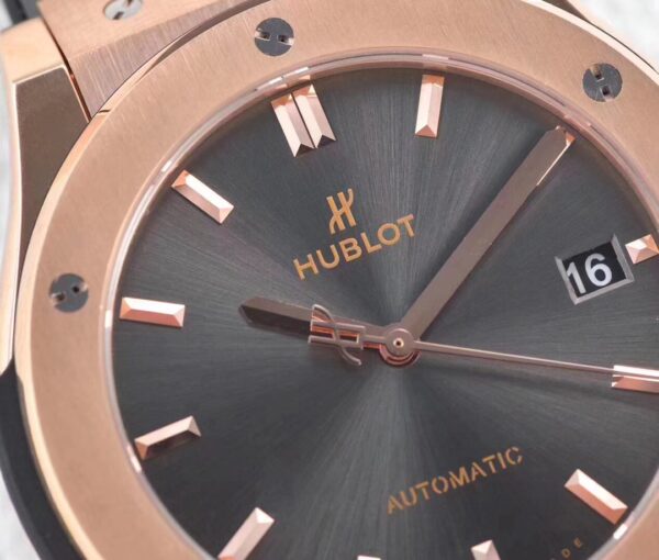 HUBLOT Classic Fusion 45mm 511.OX.7081.LR RG WWF Factory 1:1 Best Edition Gray Dial on Gray Gummy Strap A2892 - Best Replica Watches Store For Sale!