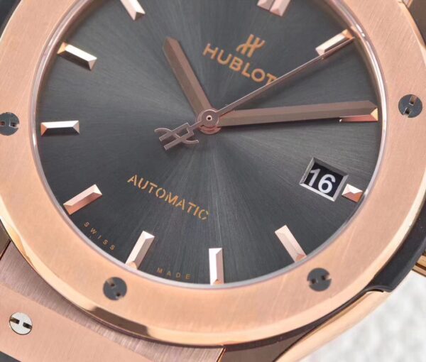 HUBLOT Classic Fusion 45mm 511.OX.7081.LR RG WWF Factory 1:1 Best Edition Gray Dial on Gray Gummy Strap A2892 - Best Replica Watches Store For Sale!