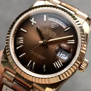 Rolex DayDate RG 128235-0075 36mm QF Factory 1:1 Best Edition Brown Roman Dial (Gain Weight) - Best Replica Watches Store For Sale!