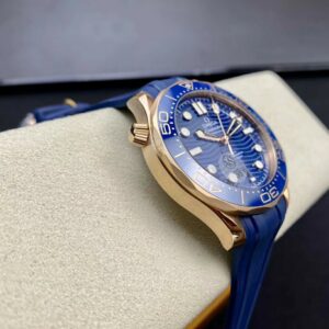 OMEGA 2018 Seamaster Diver 300M RG Blue Ceramic VS Factory 1:1 Best Edition Blue Dial on Blue Rubber Strap A880 - Best Replica Watches Store For Sale!