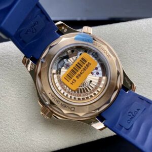 OMEGA 2018 Seamaster Diver 300M RG Blue Ceramic VS Factory 1:1 Best Edition Blue Dial on Blue Rubber Strap A880 - Best Replica Watches Store For Sale!