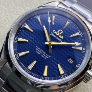 OMEGA Aqua Terra 150M SS VS Factory 1:1 Best Edition Blue Wave Textured Dial YG Hand - Best Replica Watches Store For Sale!