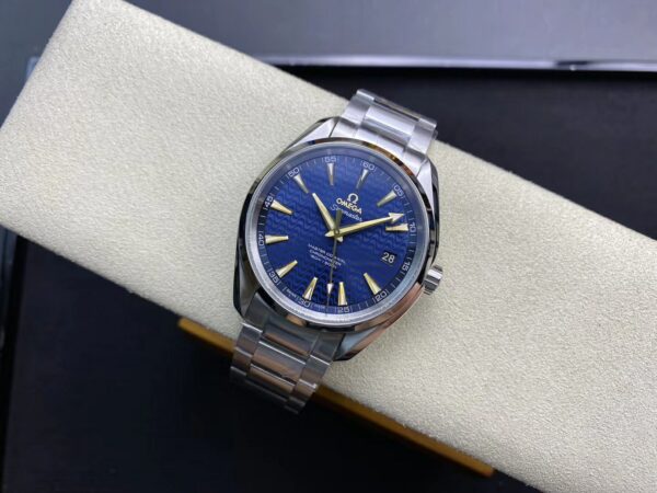 OMEGA Aqua Terra 150M SS VS Factory 1:1 Best Edition Blue Wave Textured Dial YG Hand - Best Replica Watches Store For Sale!