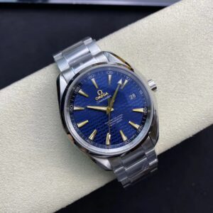 OMEGA Aqua Terra 150M SS VS Factory 1:1 Best Edition Blue Wave Textured Dial YG Hand - Best Replica Watches Store For Sale!