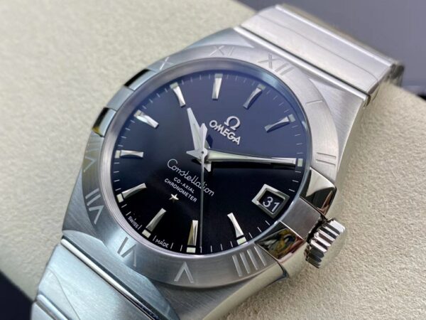 OMEGA Constellation 38mm SS VS Factory 1:1 Best Edition Black Dial Stick Markers on SS Bracelet A8500 Super Clone - Best Replica Watches Store For Sale!