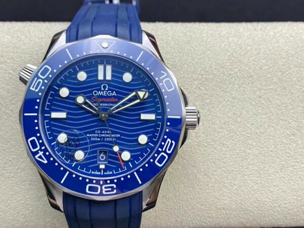 OMEGA Seamaster Diver 300M VS Factory 1:1 Best Edition Blue Ceramic Blue Dial on Blue Rubber Strap A8800 V2 - Best Replica Watches Store For Sale!