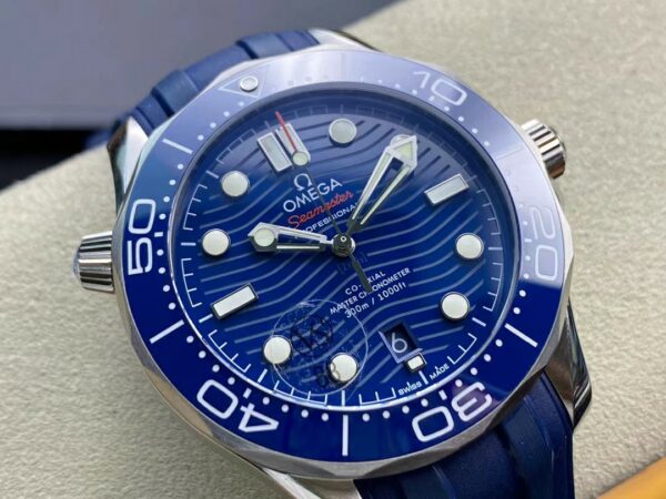 OMEGA Seamaster Diver 300M VS Factory 1:1 Best Edition Blue Ceramic Blue Dial on Blue Rubber Strap A8800 V2 - Best Replica Watches Store For Sale!