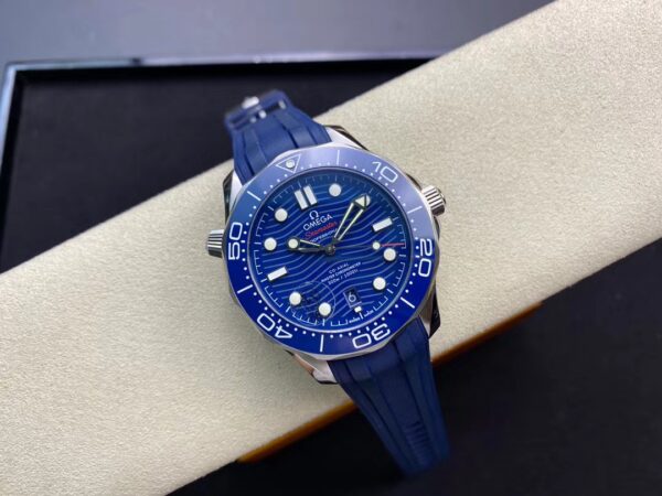 OMEGA Seamaster Diver 300M VS Factory 1:1 Best Edition Blue Ceramic Blue Dial on Blue Rubber Strap A8800 V2 - Best Replica Watches Store For Sale!