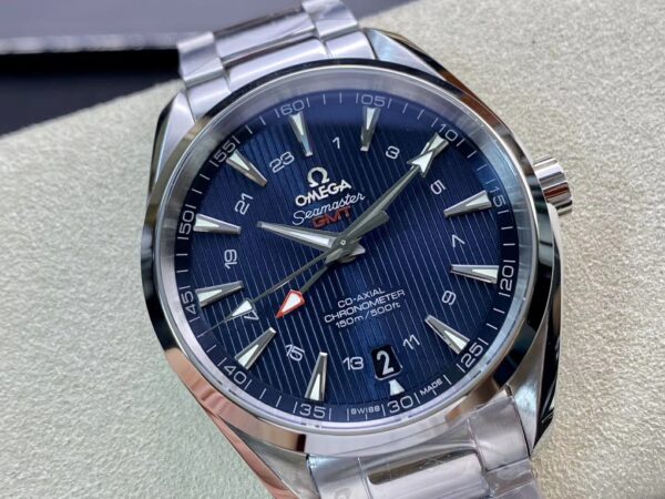 OMEGA Aqua Terra 150M 43.5mm GMT SS VS Factory 1:1 Best Edition Black Textured Dial - Best Replica Watches Store For Sale!