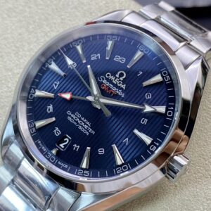 OMEGA Aqua Terra 150M 43.5mm GMT SS VS Factory 1:1 Best Edition Black Textured Dial - Best Replica Watches Store For Sale!