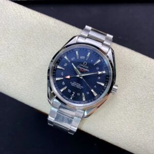 OMEGA Aqua Terra 150M 43.5mm GMT SS VS Factory 1:1 Best Edition Black Textured Dial - Best Replica Watches Store For Sale!