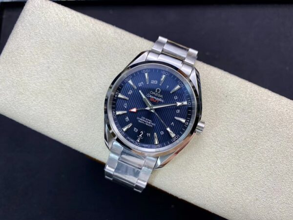 OMEGA Aqua Terra 150M 43.5mm GMT SS VS Factory 1:1 Best Edition Black Textured Dial - Best Replica Watches Store For Sale!