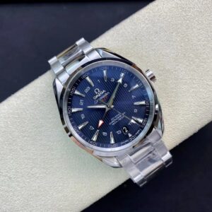 OMEGA Aqua Terra 150M 43.5mm GMT SS VS Factory 1:1 Best Edition Black Textured Dial - Best Replica Watches Store For Sale!