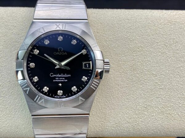 OMEGA Constellation 38mm SS VS Factory 1:1 Best Edition Black Dial Stick Markers on SS Bracelet A8500 Super Clone - Best Replica Watches Store For Sale!