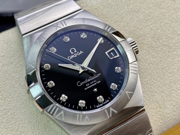OMEGA Constellation 38mm SS VS Factory 1:1 Best Edition Black Dial Stick Markers on SS Bracelet A8500 Super Clone - Best Replica Watches Store For Sale!