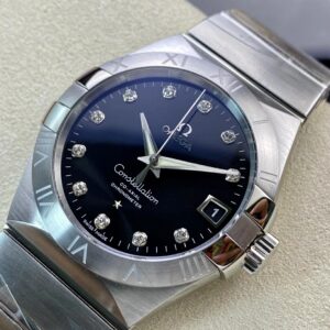 OMEGA Constellation 38mm SS VS Factory 1:1 Best Edition Black Dial Stick Markers on SS Bracelet A8500 Super Clone - Best Replica Watches Store For Sale!