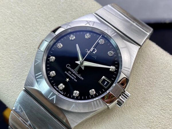 OMEGA Constellation 38mm SS VS Factory 1:1 Best Edition Black Dial Stick Markers on SS Bracelet A8500 Super Clone - Best Replica Watches Store For Sale!