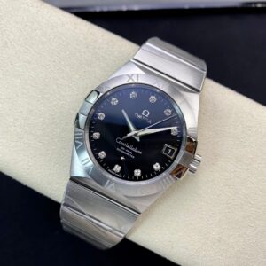 OMEGA Constellation 38mm SS VS Factory 1:1 Best Edition Black Dial Stick Markers on SS Bracelet A8500 Super Clone - Best Replica Watches Store For Sale!