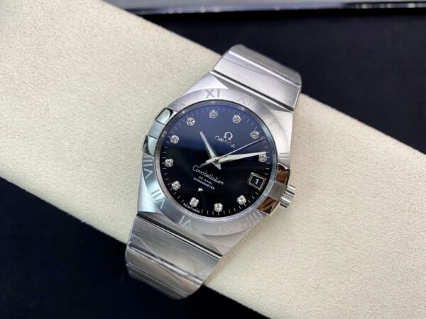 OMEGA Constellation 38mm SS VS Factory 1:1 Best Edition Black Dial Stick Markers on SS Bracelet A8500 Super Clone - Best Replica Watches Store For Sale!