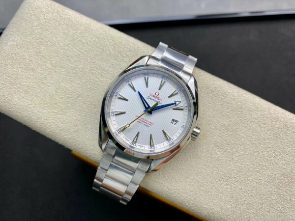 OMEGA Aqua Terra 150M SS VS Factory 1:1 Best Edition White Dial Blue Markers on SS Bracelet A8500 Super Clone - Best Replica Watches Store For Sale!
