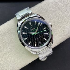 OMEGA Aqua Terra 150M Master Chronometers VS Factory 1:1 Best Edition Black Dial Green Hand on SS Bracelet A8900 Super Clone - Best Replica Watches Store For Sale!