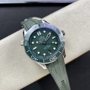 OMEGA Seamaster Diver 300M VS Factory 1:1 Best Edition Green Ceramic Green Dial on Blue Rubber Strap A8800 V2 - Best Replica Watches Store For Sale!