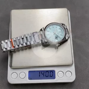 Rolex DayDate 128236 36mm QF 1:1 Best Edition Ice Blue Diamond Dial  (Gain Weight) - Best Replica Watches Store For Sale!