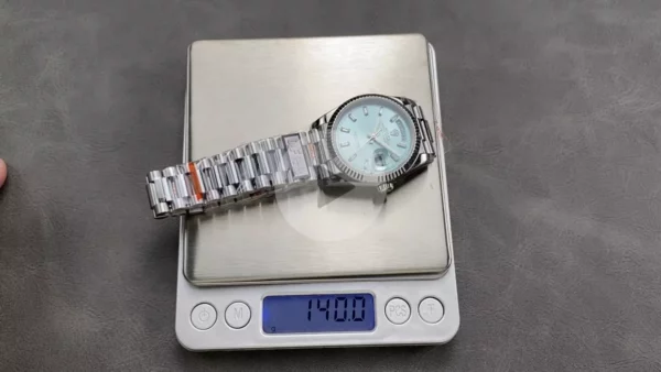 Rolex DayDate 128236 36mm QF 1:1 Best Edition Ice Blue Diamond Dial  (Gain Weight) - Best Replica Watches Store For Sale!