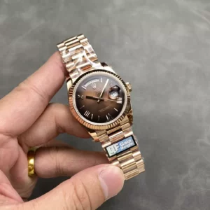 Rolex DayDate RG 128235-0075 36mm QF Factory 1:1 Best Edition Brown Roman Dial (Gain Weight) - Best Replica Watches Store For Sale!