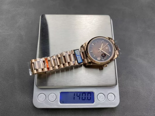Rolex DayDate RG 128235-0075 36mm QF Factory 1:1 Best Edition Brown Roman Dial (Gain Weight) - Best Replica Watches Store For Sale!