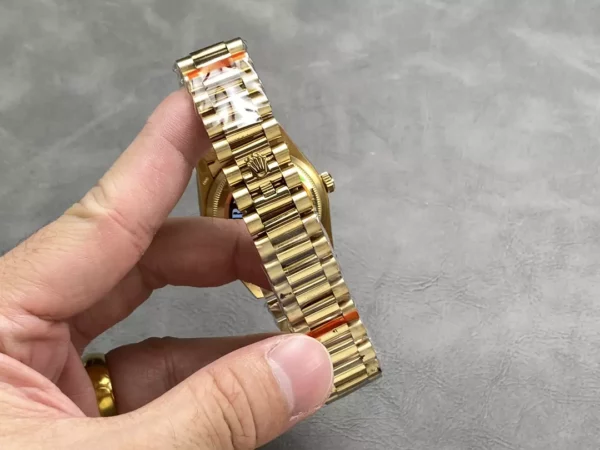 Rolex DayDate YG 128238-0008 36mm QF 1:1 Best Edition Yellow Gold Diamond Dial (Gain Weight) - Best Replica Watches Store For Sale!