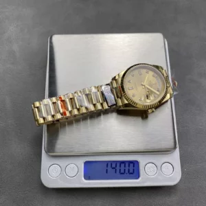 Rolex DayDate YG 128238-0008 36mm QF 1:1 Best Edition Yellow Gold Diamond Dial (Gain Weight) - Best Replica Watches Store For Sale!