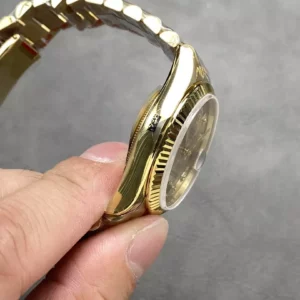 Rolex DayDate YG 128238-0008 36mm QF 1:1 Best Edition Yellow Gold Diamond Dial (Gain Weight) - Best Replica Watches Store For Sale!