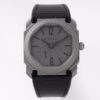 BVLGARI Octo Finissimo PVD BV Factory 1:1 Best Edition Gray Dial on Black leather strap Asian Micro Rotor Movement - Best Replica Watches Store For Sale!