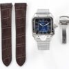 Cartier Santos de Cartier WSSA0013 40mm SS BV Factory 1:1 Best Edition Blue Dial on SS SmartLinks Bracelet MIYOTA 9015 V2 - Best Replica Watches Store For Sale!